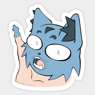 Aoki Pointing at Something Stupid, Probably Sticker